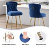 GlasFlength Dining Chair set 2-piece, bar stools with metal legs, button tufting and nailhead, for counters, Blue, 17.7" * 17.5" * 39.4" - 4 of 4