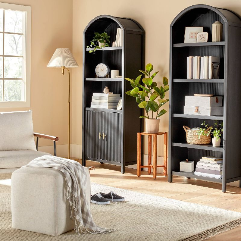 Grooved Wood Arch Bookcase Cabinet - Hearth & Hand™ with Magnolia, 3 of 17
