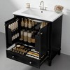 30" Bathroom Vanity with Ceramic Sink, Solid Wood & MDF Construction, 2 Doors, 1 Drawer, Adjustable Shelf, Freestanding Cabinet - 3 of 4