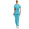 MediChic Women's V-Neck Scrub Set Straight Leg Six Pocket Cargo Scrub Pants with 4-Way Stretch Scrubs Sets - 2 of 4