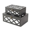 Cheung's Ebba Set of 2 Wooden Mirrored Boxes - Black - 2 of 4