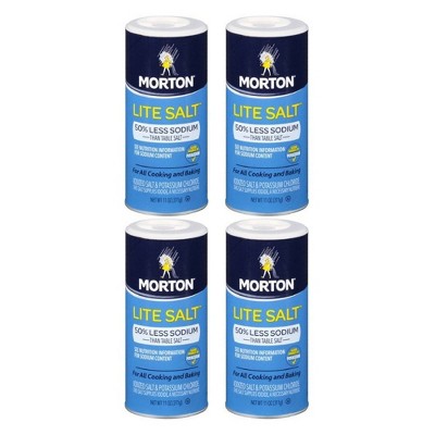 Morton® Lite Salt, Low Sodium for a Heart Healthy Salt Alternative, 11 oz (Pack of 4)
