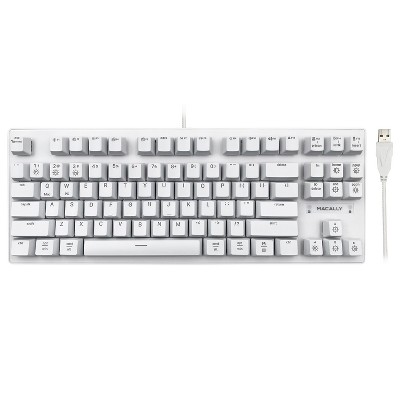 Macally Ultra Slim Metal Usb-a Wired Full Keyboard - White : Target