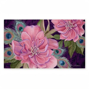 Stupell Industries Midnight Garden Peacock Feathers Printed Outdoor Door Mat, design by Nicole Tamarin, 18"x30" - 1 of 4