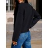 Clearlove Womens Cropped Cardigan Sweaters Chunky Knit Button Down Open Front Long Sleeves Fall Crochet Sweaters - 2 of 4