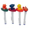 Pool Central Set of 4 White and Orange Baby Floating Swimming Pool Thermometers with Cords 9.5" - 4 of 4
