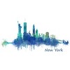 Men's Design By Humans New York City Skyline v05 Cityscape Watercolor By HQPhoto T-Shirt - 2 of 4
