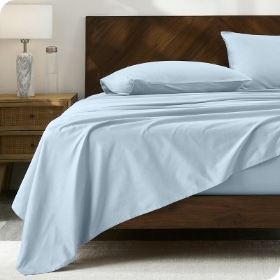 Twin XL Winter Blue Organic Cotton Percale Sheet Set