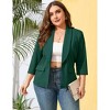 Women's Plus Size Blazer  Shawl Collar Elegant Notch Lapel Business Casual Tunic Office Suit Jacket with Pockets - 2 of 4