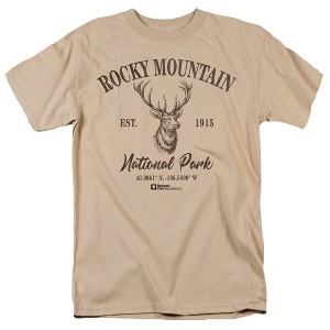 Rocky Mountain National Park Elk Icon Adult T-Shirt Sand - 1 of 4