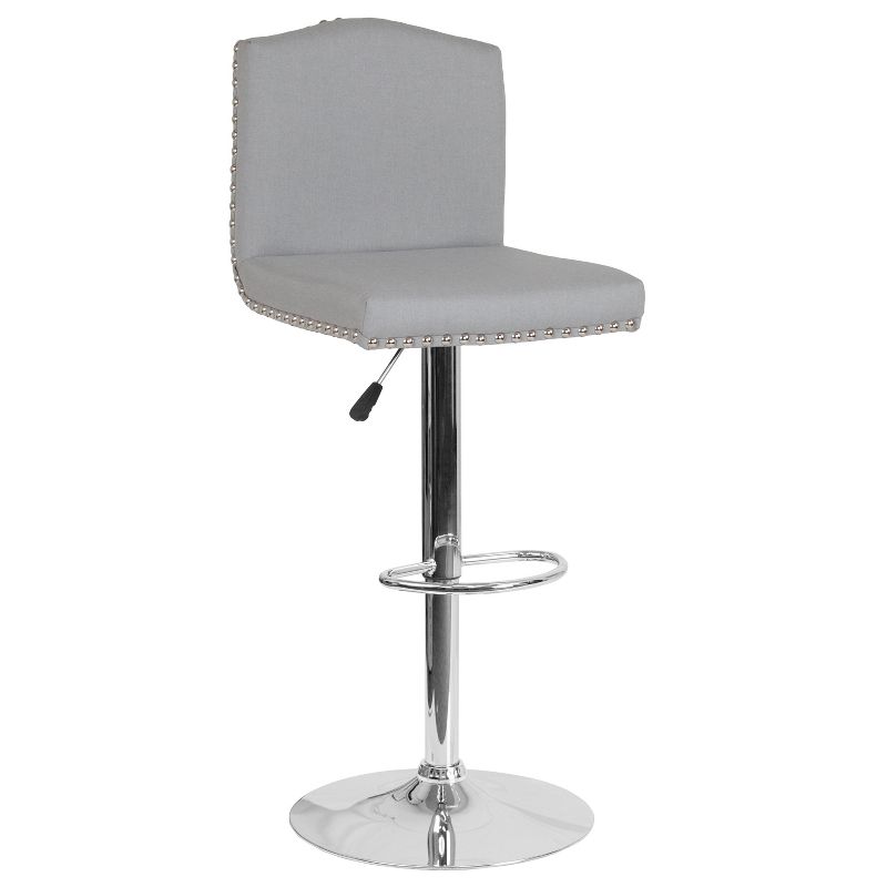 Flash Furniture Bellagio Contemporary Adjustable Height Crown Back Barstool with Accent Nail Trim, 1 of 11