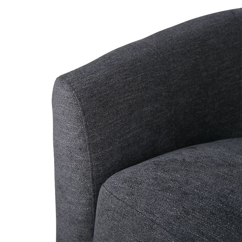 Set of 2 Liria Wooden Upholstered Barrel Chair for Livingroom with Metal Swivel Base | ARTFUL LIVING DESIGN, 5 of 7