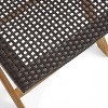 Sapphtopaz Foldable Outdoor Dining Chairs Set of 2 Wicker Patio Chairs with Woven Seat for Poolside, Garden, Backyard - 3 of 4