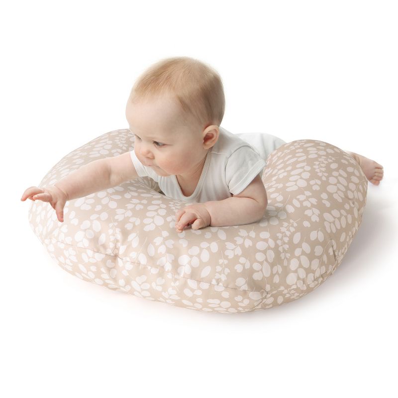The Peanutshell Nursing Pillow for Breastfeeding, Beige Botanical, White, 2 of 10