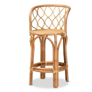Diana Rattan Counter Height Barstool Natural - bali & pari - 1 of 4
