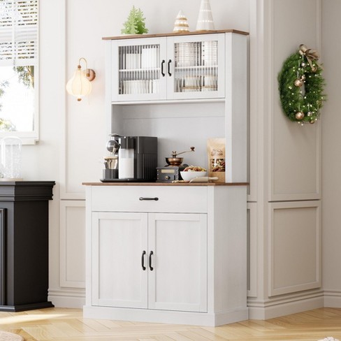 Kitchen Pantry Cabinet 71 Tall Kitchen Hutch Storage Cabinet With Microwave Stand Target