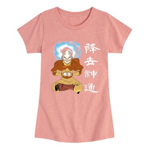 Girls' - Avatar: The Last Airbender - Aang Avatar State Fitted Short Sleeve Graphic T-Shirt - 1 of 4