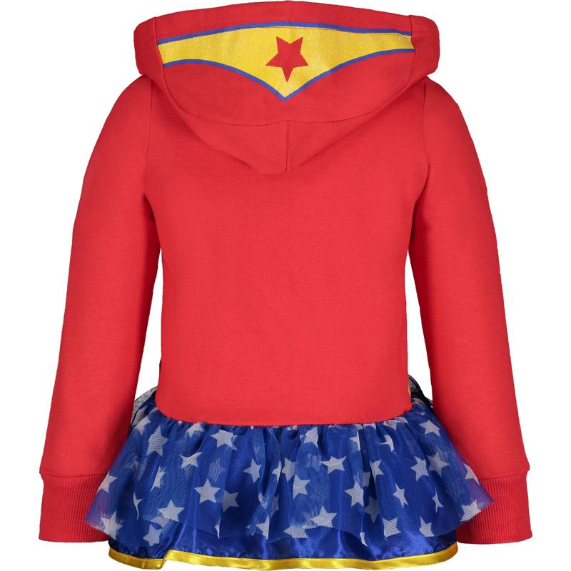 DC Comics Justice League Wonder Woman Girls Zip Up Costume Hoodie Toddler , 3 of 8
