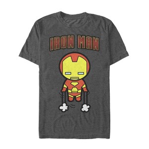 Men's Marvel Cartoon Kawaii Iron Man Flight T-Shirt - 1 of 4
