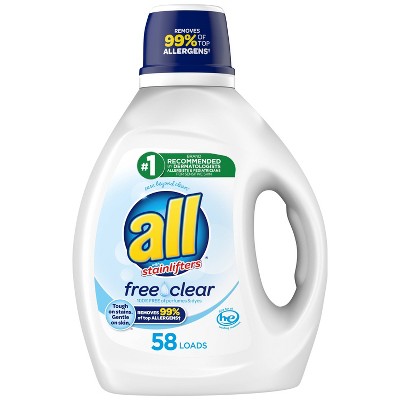 Image of All Liquid Laundry Detergent - Free Clear for Sensitive Skin -  88 fl oz