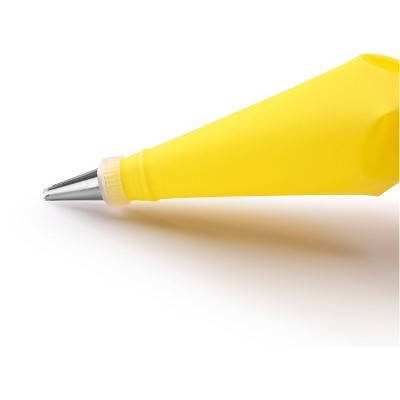 Yellow Silicone Pastry Decorating Set with Stainless Steel Tips