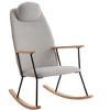 CAVINAS Adjustable Headrest Glider Rocking Chair,High Back Bonded Leather Nursery Chair,Modern Rocker for Living Room,Bedroom - 2 of 4