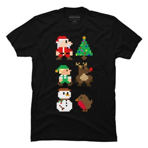 Men's Design By Humans 8Bit Christmas By JakeSmith T-Shirt - 1 of 4
