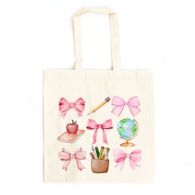 City Creek Prints Coquette Teacher Chart Canvas Tote Bag - 15x16 - Natural