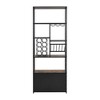 LOVMOR 82.7" Industrial Standing Wine Rack with Glass Rack Tall Freestanding Floor Bar Cabinet - 3 of 4