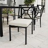 Martha Stewart Lily Pond Set of 2 Indoor-Outdoor Stackable Patio Side Dining Chairs with Steel Frames in Black with Cream All-Weather Cushions - 2 of 4