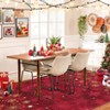 Coolmee  Christmas Area Rug, Washable, Gold and Red Snowflake, Non Slip Modern, for Living Room, Bedroom Floor MatRed - 3 of 4