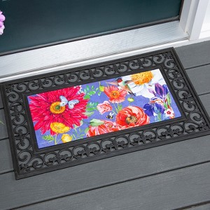 Evergreen English Garden Florals Sassafras Indoor Outdoor Switch Doormat 1'10"x10" Multicolored - 1 of 4