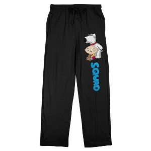 Family Guy Stewie & Brian Squad Men's Black Sleep Pajama Pants - 1 of 4