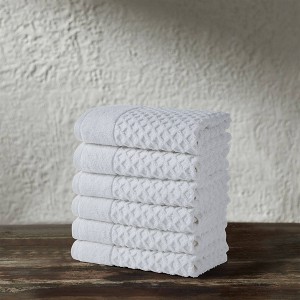 4pc Cotton Diamond Textured Towel Set - Isla Jade - 1 of 4