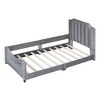 Okak Modern Elegant/Cute Style Platform Bed Frame with Headboard,Upholstered Daybed Sofa Bed for Bedroom,Kids Room - 3 of 4
