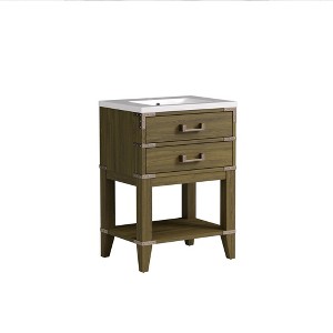 Cesicia Black Oakwood Frame Cabinet with Carb P2 Plywood Body, 1 Door & 1 Drawer, Soft-Closing Hardware - 1 of 4