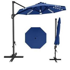 10FT Cantilever Patio Umbrella, 360° Rotation Offset Umbrella, Easy Crank & Tilt Adjustment, UV Protection for Backyard, Poolside - 1 of 4