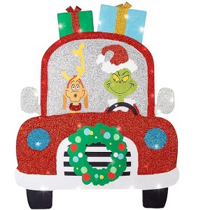 The Grinch Flat-Tastics 41.93-in Grinch and Max in Car Pre-lit LED Yard Decor - 1 of 3