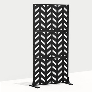 Dovelina Metal Outdoor Privacy Screen Freestanding Room Dividers Patio Decorative Screens - 1 of 4