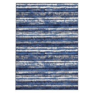 Washable Modern Geometric Rug Non Slip Low Pile Rug Soft Throw Floor Cover Foldable Indoor Carpet for Living Room Bedroom Playroom Nursery - 1 of 4