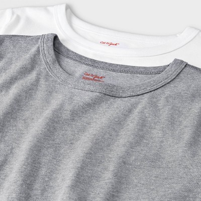 Cat & Jack Kids' Adaptive 2pk Short Sleeve Undershirt with Abdominal Access - Cat & Jack™ Gray/White M: Sensory Friendly, Relaxed Fit, Tagless — фото 3