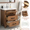 24.4'' Modern Walnut Bathroom Vanity with Ceramic Basin, Freestanding Storage Cabinet with 3 Drawer for Small Spaces-3irtyhousy - 2 of 4