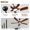 Wanze of Ocean 72 in. Smart Indoor Noiseless Black Solid Wood LED Ceiling Fan with 3 Downrods and Remote, Wall Control - 4 of 4
