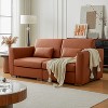 ATJafurn Mid Century Modern Sectional Leather Couch,  Orange Genuine Leather Sofa with Metal Legs 2 Pillows Deep Seat for Living Room - 2 of 4
