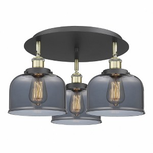 Bell - 3 Light Flush Mount In Art Deco Style-9.25 Inches Tall and 19.75 Inches Wide - 1 of 1