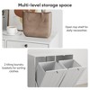 ORRD Tilted Laundry Hamper with Removable Basket White Freestanding Storage Cabinet for Bathroom/Home - 4 of 4