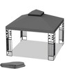 10x10 Ft Outdoor Patio Gazebo Replacement Canopy, Double Tiered Gazebo Tent Roof Top Cover Only（Frame Not Include） - 4 of 4