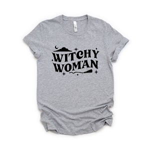 Simply Sage Market Women's Witches Woman Broom Short Sleeve Graphic Tee - 1 of 4