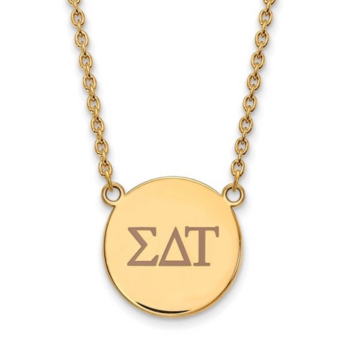 Black Bow Jewelry 14k Yellow Gold Plated Sterling Silver Sigma Delta Tau Greek Life Necklace 18 Inch - image 1 of 4