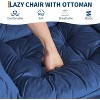 Lazy Chair with Ottoman, Modern Lounge Accent Chair, Leisure Sofa Armchair with Footrest, Reading Armchair with Side Pocket, Plush Pink - 4 of 4